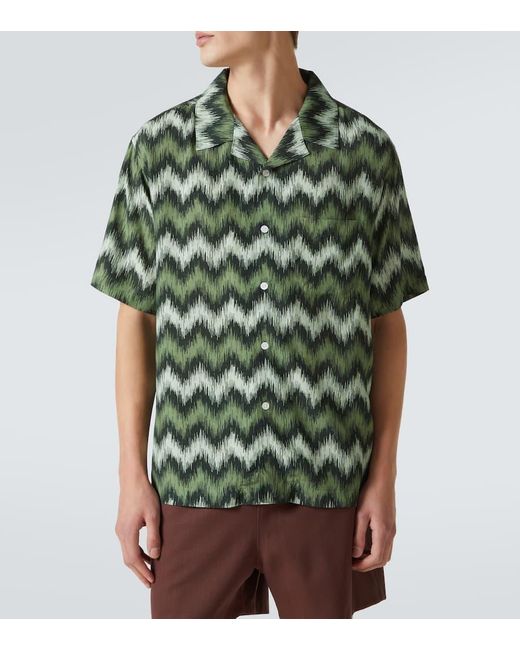 Camicia Bowling A Zig-Zag di Missoni in Green da Uomo