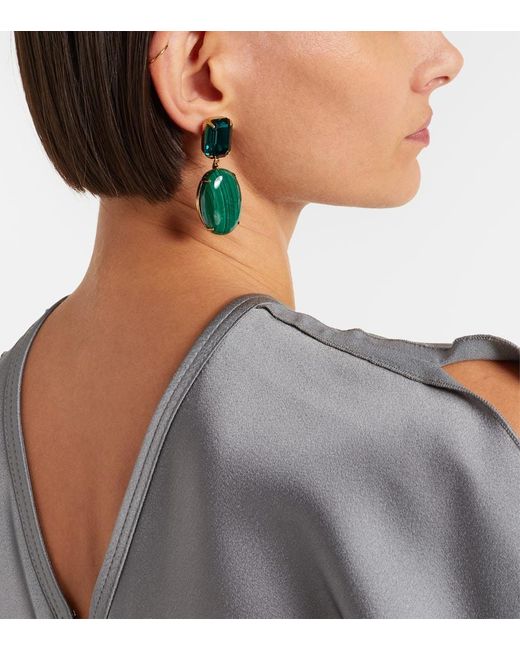 Jennifer Behr Green Xiomara 18Kt-Plated Drop Earrings