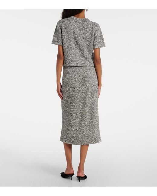 Tory Burch Gray Cropped Tweed Top