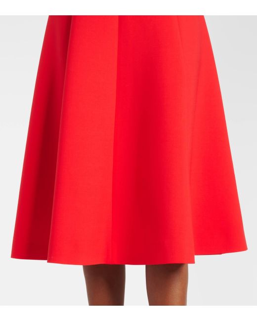 Oscar de la Renta Red Wool-blend Midi Dress