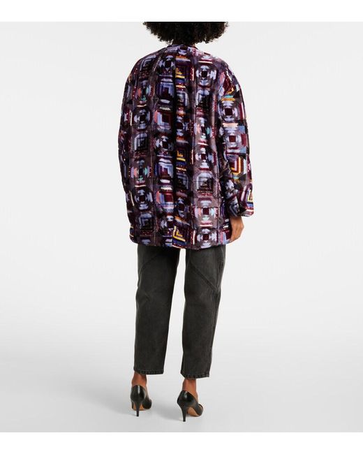 Isabel Marant Blue Doriane Printed Puffer Coat