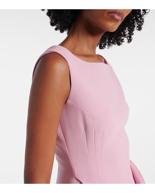 Magda Butrym Pink Floral-Applique Wool-Blend Minidress