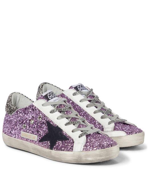 Golden Goose Goose Superstar Leather Sneakers in Purple Lyst