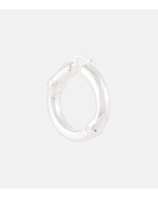 Jil Sander White Small Bamboo Hoop Earrings