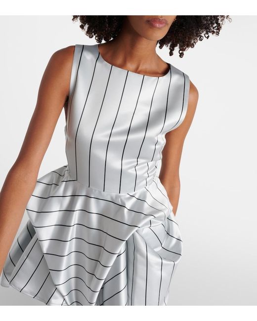 J.W. Anderson White Draped Striped Minidress