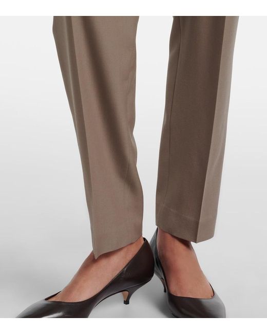 The Row Brown Eranza Wool Straight Pants