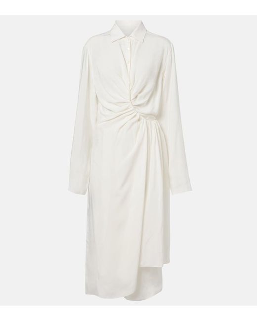 Maison Margiela White Draped Midi Dress