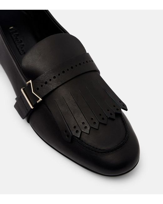 Max Mara Black Leather Lofaers