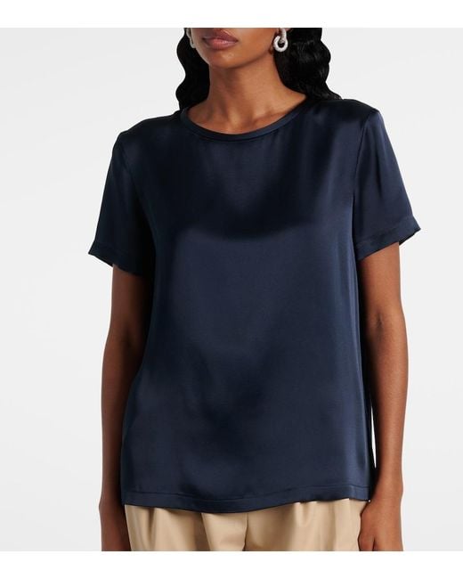 Max Mara Blue Rebecca Satin T-Shirt