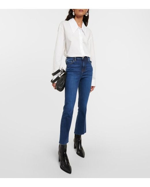 FRAME Blue Le Crop Mini Boot Mid-Rise Bootcut Jeans