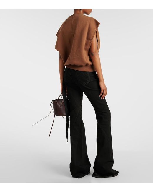 Rick Owens Brown Oversized Cotton Jersey Top
