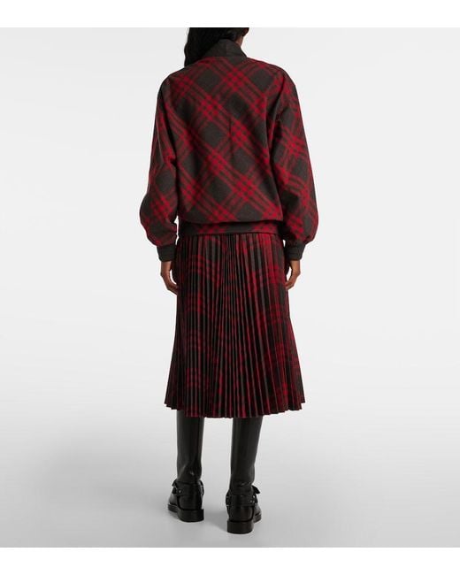 Burberry Red Check Bomber Jacket