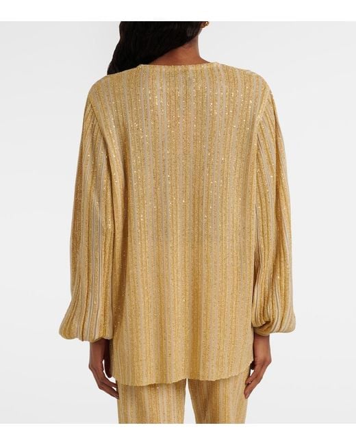 Missoni Natural Cutout Lame Blouse