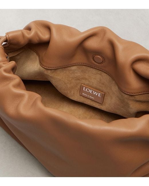 Loewe Brown Clutch Flamenco Medium Aus Leder