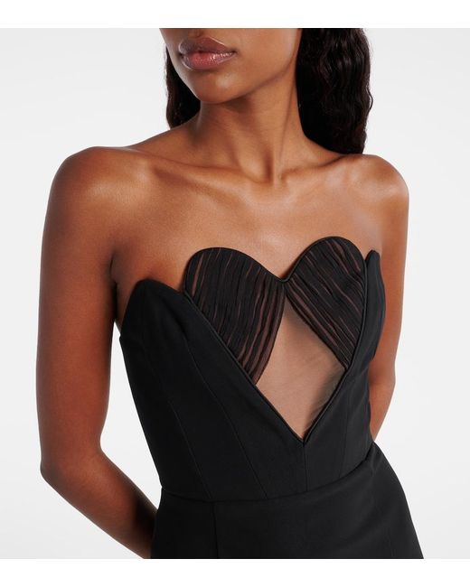 Nensi Dojaka Black Cutout Strapless Minidress