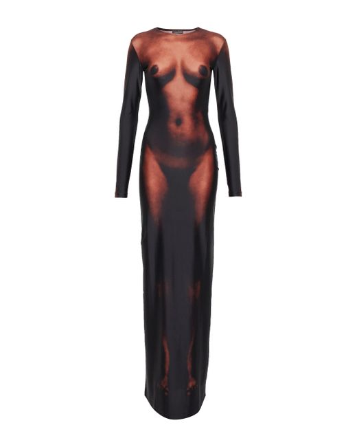 X Lotta Volkova vestido largo estampado Jean Paul Gaultier de color Brown