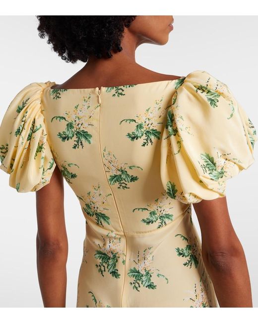 Rodarte Metallic Floral Silk Crepe Gown