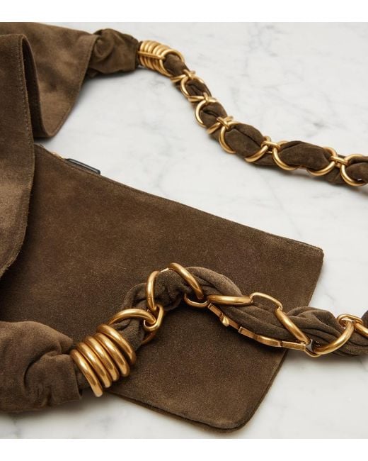 Saint Laurent Brown Amalia Suede Shopper