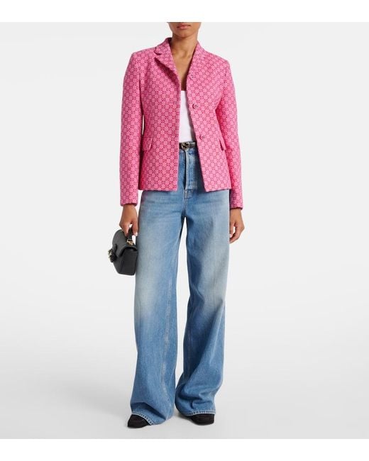Gucci Pink Jacke Gg Aus Boucle