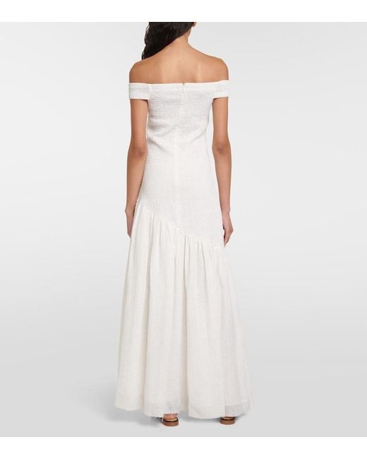 Gabriela Hearst White Veloso Linen And Silk Maxi Dress