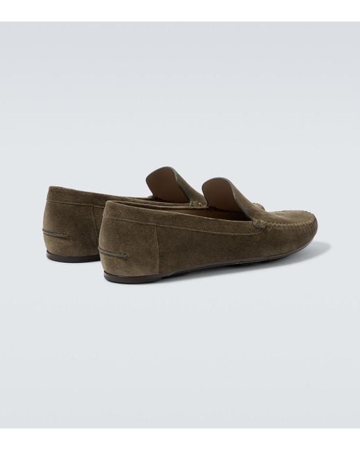 Manolo Blahnik Green Alder Suede Loafers for men