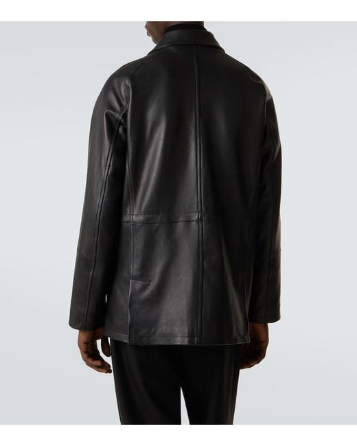 Saman Amel Black Leather Jacket for men