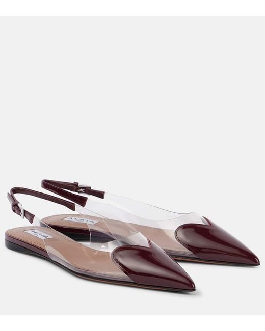 Alaïa Brown Slingback-Ballerinas Le Cour Mit Lackleder