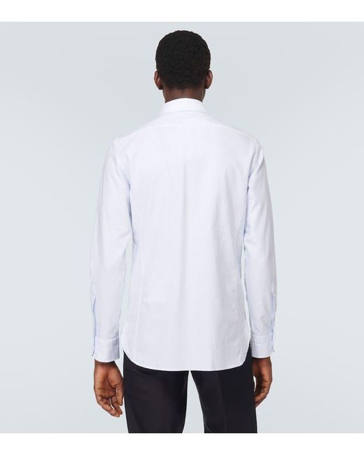 Tom Ford White Striped Cotton Poplin Shirt for men