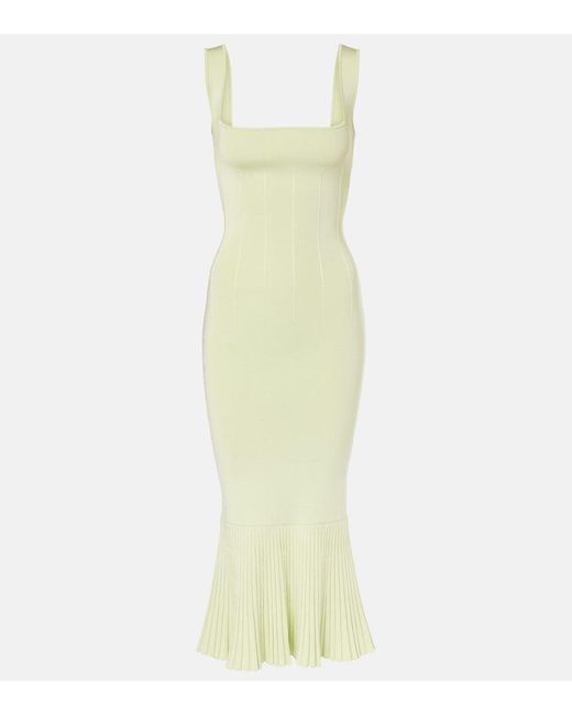 Galvan Yellow Atalanta Midi Dress
