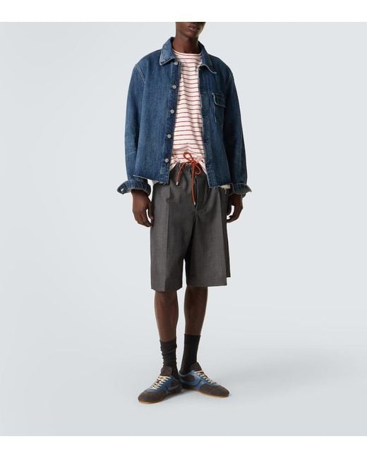 Plan C Gray Wool Shorts for men