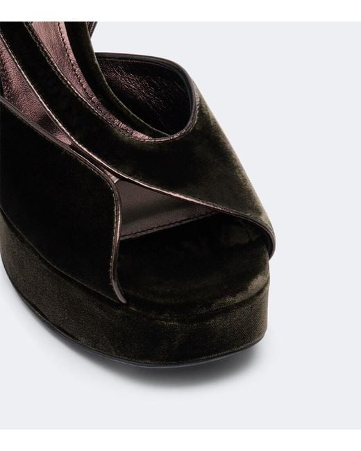 Etro Black Velvet Platform Sandals
