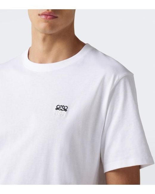 Loewe White Anagram Cotton Jersey T-Shirt for men
