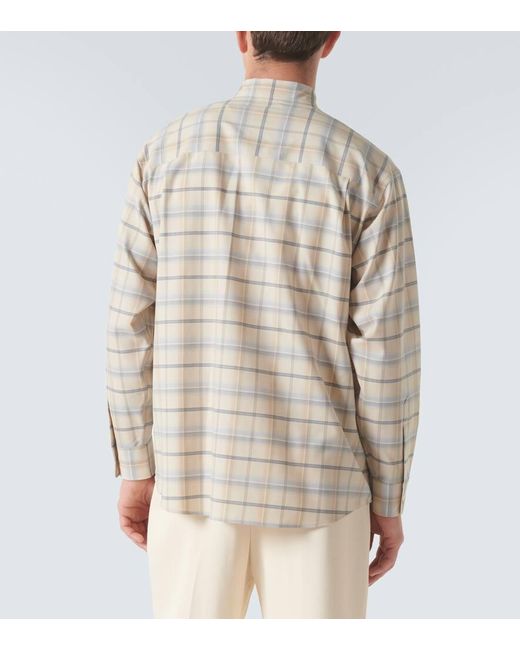 Camicia in lana a quadri di Auralee in White da Uomo
