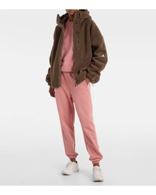 Adidas By Stella McCartney Pink Kapuzenjacke Aus Teddyfleece