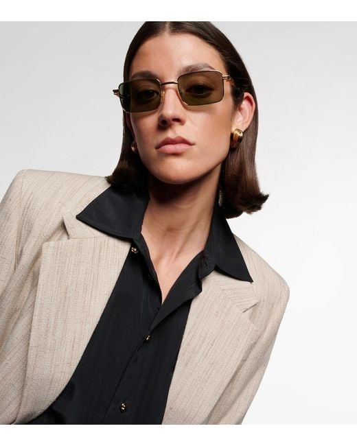 Bottega Veneta Gray Stretch Rectangular Sunglasses
