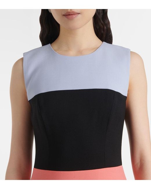 Vestido Midi De Mezcla De Lana Carolina Herrera de color Black
