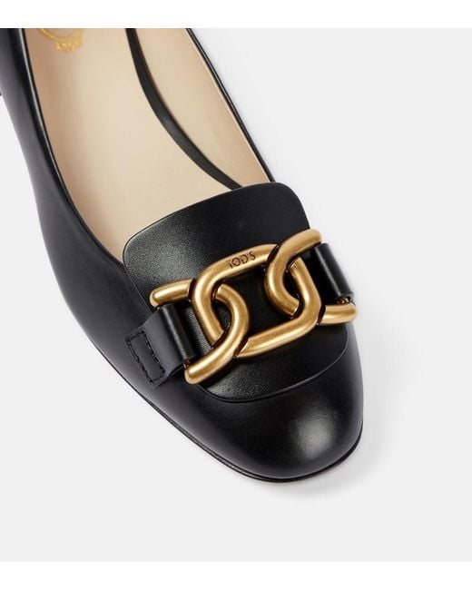 Bailarinas Kate De Piel Con Cadena Tod's de color Black