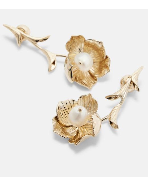 Erdem Metallic Embellished Drop Earrings