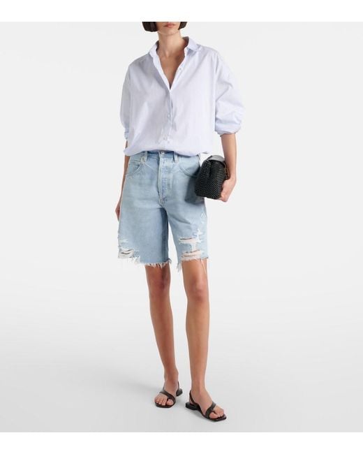 Citizens of Humanity Blue Ayla Distressed Denim Shorts