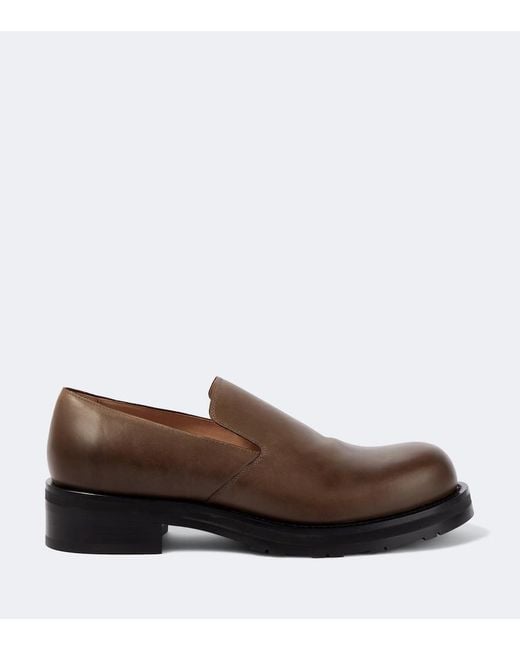The Row Brown Leather Slip-On Shoes for men