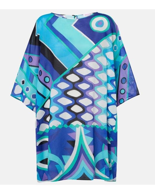 Emilio Pucci Blue Vivara Cotton Kaftan