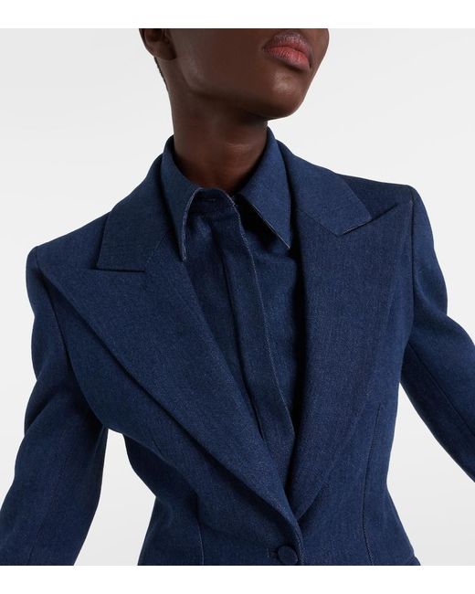 Gabriela Hearst Blue Leiva Single-Breasted Denim Blazer