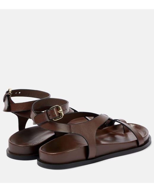 A.Emery Jalen Slim Leather Sandals in Brown | Lyst