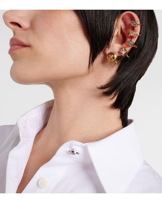 Versace Metallic Medusa Crystal-embellished Cuff Earring