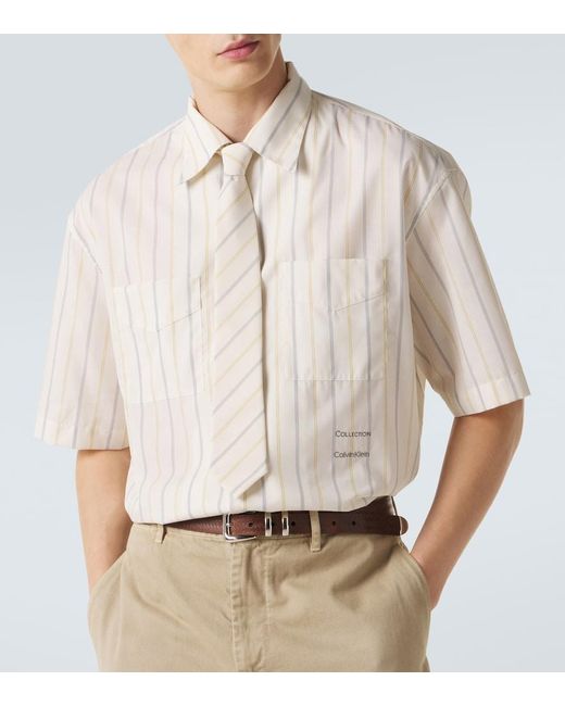 Calvin Klein White Walker Striped Tie for men