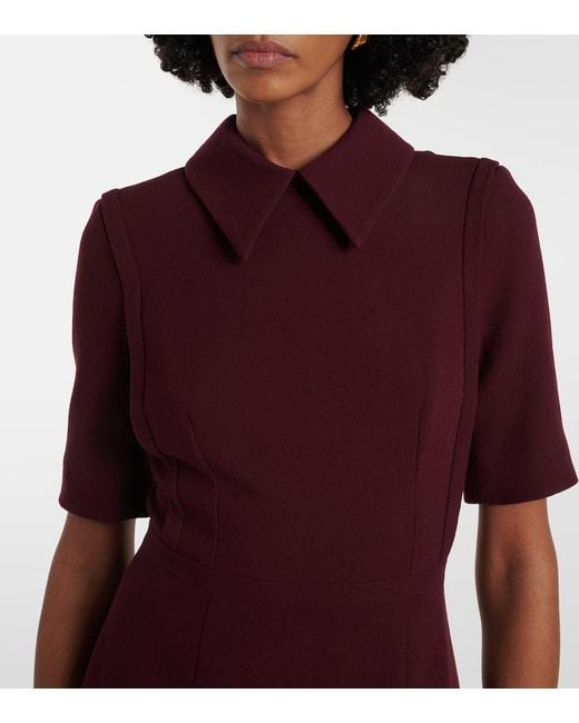 Emilia Wickstead Red Valletta Wool Crepe Midi Dress