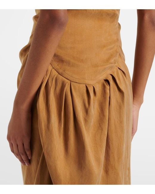 Abito Lungo Ginnie Con Ruches di Vivienne Westwood in Brown