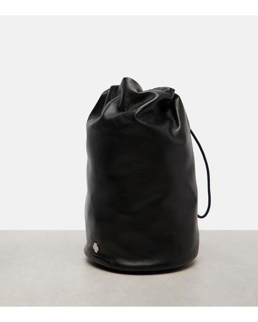 The Row Black Leather Pouch