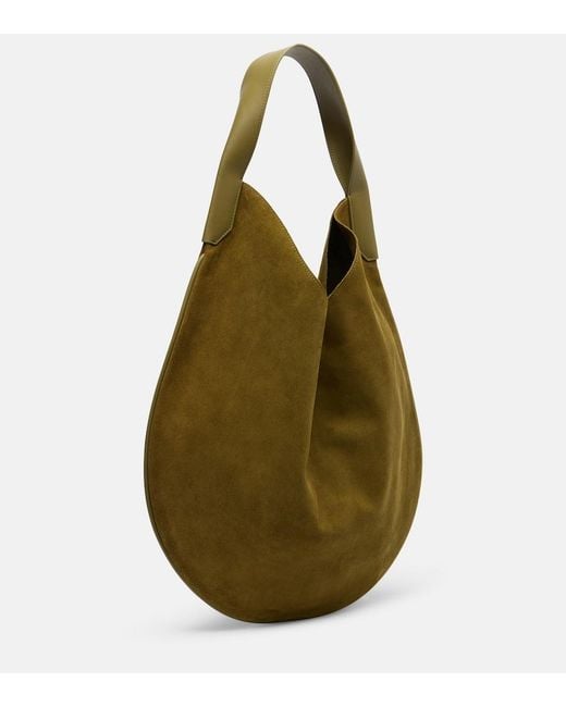 Victoria Beckham Green Soft Plie Suede Shoulder Bag