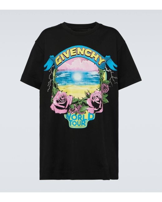 Givenchy Black World Tour Cotton T-Shirt for men